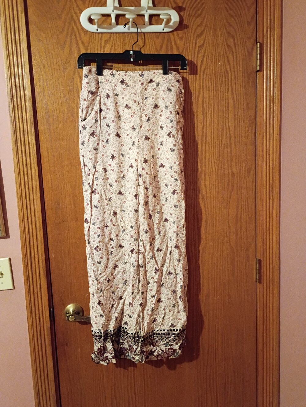 Paper Crane Cream Floral Wide Leg Pants